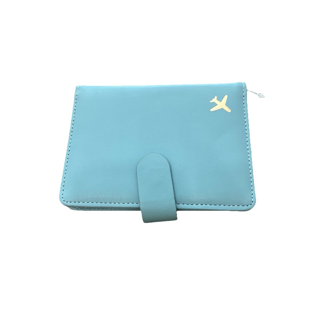 Melsbrinna Passport Case Card Slots Travel ID Document Holder‎ Light Blue Travel